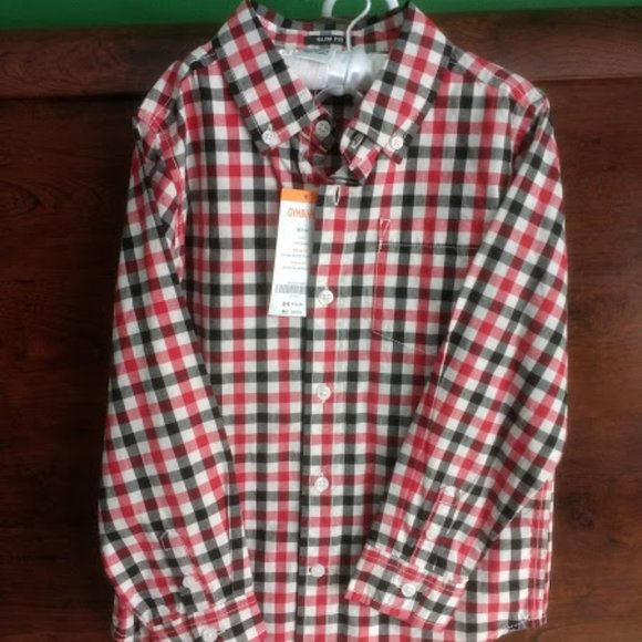 NWT Gymboree Black & Red Dress Shirt 5-6 - Picture 4 of 5